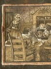 Antique Wood Letterpress Block Interior Scene Signed E w  Barnts 3    Print