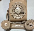 Vintage 1970s Itt Rotary Dial Beige Desk Telephone 500  works 