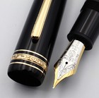  excellent  Montblanc Meisterstuck 149 18k 750 Black   Gold Fountain Pen F Nib