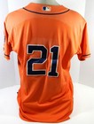 2013-19 Houston Astros  21 Game Used Orange Jersey Nameplate Removed 48 Dp25498