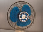 Vintage Galaxy Lasko  12    Oscillating Fan Translucent Blue Blade 3-speed Tested