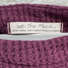We The Free Top Womens Xs Burgundy  Waffle Knit Thermal Long Sleeve Tunic Slit
