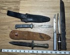 Lot Of 5 Wwii Theater Made Knives Metal Handle Brass Aluminum   Sheath Scrap