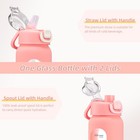 Chunmo 32 Oz Glass Water Bottles With 2 Lids-handle Spout Lid   Straw Lid  1 Lit