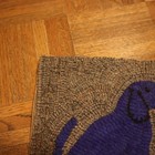 Vintage Hand Hooked Rug Dog Bone Doghouse 13x10 Primitive Folk Art Accent Mat