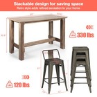 5 Pcs Dining Table Set Retro Kitchen Table   Chairs Set For 4 People Restaurant