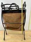Folding Firewood Log Carrier And Rack Fireplace Wood Holder Suede Leather Carry
