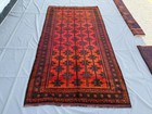 1960s Antique Afghan Baluchi Rug 6x10 Hand Knotted Persian Style Oriental Carpet