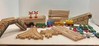 Lot Of Vtg Brio Wood Train Set Parts Track People Cars Elevator Thomas 30  Pcs