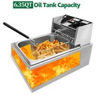 Electric Countertop Deep Fryer 2 Tank 5000w Commercial Restaurant 12l 6l