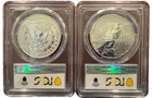 2025-s Morgan   Peace Dollar Two-coin Reverse Proof Set  Pr69  Gold Shield