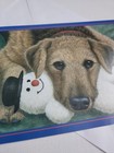 Dog Christmas Greeting Card Dog With Snowman Toy