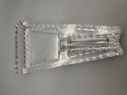 Clear Ridged Glass Cigar Pipe Ashtray Holder Rest Heavy Vtg Mcm