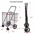  Utility Shopping Cart Foldable Jumbo Basket Grocery Laundry W  Wheels