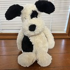 Jellycat Dog Plush 12  Bashful Black And Cream White Puppy Stuffed Animal