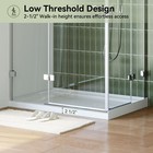 Shower Base Slip-resistant Rectangle White Acrylic With Stainless Steel Drain