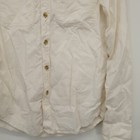 Dockers Mens Slim Fit Cream Button Down Work Long Sleeve Dress Tee Shirt Small
