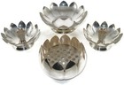 Reed   Barton Water Lily 5 Piece Silverplate Set - Candleholders  2 Bowls  Frog