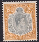 Bermuda Stamps 1938 12 6 Grey   Brownish Orange  issue 2  Mh Sg120a Cv   225