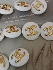 Lot Of 10  22mm Designer Button Chanel Button Replacement Gold Tone 