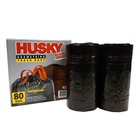 Husky Large Trash Bags  30 Gallon  80 Black Bags  unscented  Tear-resistant 