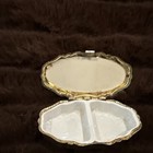 Vintage Travel Pill Box W  Lid Silver Tone Metal