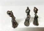Vintage Miniature Pewter Figurines - 3 Girl Musicians -1 1 2  Tall