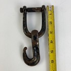 Vintage Cast Iron Hook W  Clevis Hanging Antique Black