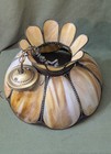 Antique Vtg Large Tiffany Style Caramel Glass Lamp Shade Victorian Art Deco- 18 
