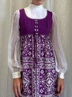 Vintage 1960s Renaissance Revival Damask Ren Faire Medieval Cosplay Maxi Dress