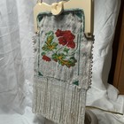 Antique Micro Beaded Purse With Celluloid Frame And Chain Handle 1930