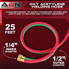 Abn Oxy Acetylene Hose - 25ft 1 4in B Fitting Twin Welding Cutting Torch Hoses