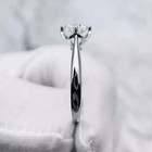 Womens Engagement Ring 14k Silver Gold Finish Round Cut White Moissanite 
