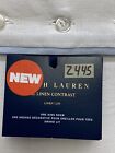 Ralph Lauren Rl Linen Contrast White   Sky Blue King Sham New