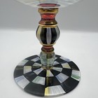 Mackenzie-childs Blooming Coupe Glass Gold Lustre Floral Hand Painted