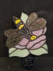 Handmade Stained Glass Dragon Fly Or Bee Night Light Beautiful Art Piece New