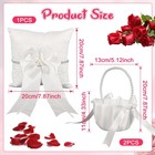 2 Flower Girl Baskets And Ring Bearer Pillows Set  Pearl Handle ivory Fariy