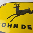 Vintage John Deere Porcelain Farm Sign - Tractor Gas Pump Service Station Sign