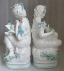 Pr      Antique 19th Century Figurines Sculpture Maidens W Ribbons Love Bird Doves