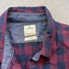 Wrogn Men   s  Red Blue Plaid Long Sleeve Button Shirt Size Large