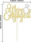Gold  we re Engaged  Cake Topper With Ring For Bridal Shower And Engagement Part