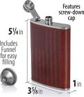 8oz Us Flag Flask W  Funnel Stainless Steel Hip Pocket Screw Cap Irish Whiskey