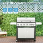 65 800 Btu Propane Gas Grill 6 Burners Bbq Grill For Camping Patio Backyard Cook