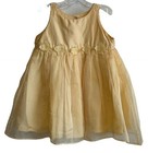 Vintage Baby Gap Butter Yellow Fancy Dress Size 12-18 Mo Silk Top Flower Girl