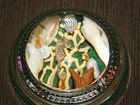 Vintage Desk Glass Seashells Starfish Paperweight