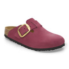 Birkenstock Boston Big Buckle Nubuck Leather  Sandal Women s Shoes Berry Crush