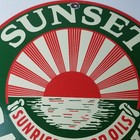Vintage Sunset Gasoline Sign - Gas Motor Oil Pump Plate Porcelain Sign