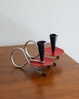 Vintage Pair Of Mid Century Modern Atomic Candle Holders Mcm
