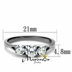 Women s Three Stone  96 Ct Zirconia Stainless Steel Anniversary Ring Size 5-10