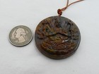 Vintage Oriental Deity Carved Stone Heavy Pendant Ck-15